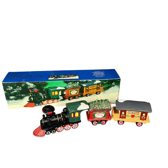 Heartland Valley Village Porcelain Train 3 Piece Set Hand Painted - Picture 1 of 11